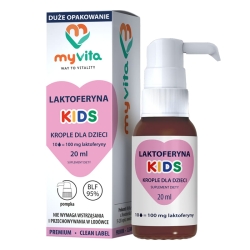 Laktoferyna KIDS krople dla dzieci  XL z pompką BLF95%, Myvita, 20 ml