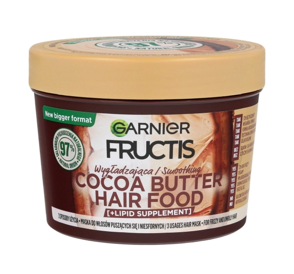 GARNIER Fructis Hair Food Maska wygładzająca do włosów puszących się i niesfornych - Cocoa Butter 400 ml
