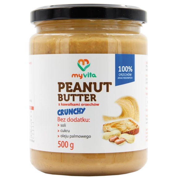 Crunchy Peanut Butter, 100% Natural, Myvita, 500 g