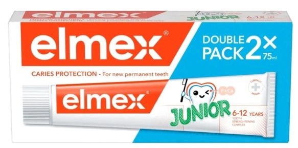 ELMEX Junior Pasta do zębów dla dzieci duo 6-12 lat - 2 x 75 ml