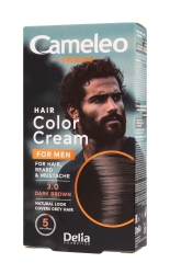 DELIA COSMETICS Cameleo Men Krem koloryzujący do włosów, brody i wąsów 3.0 Dark  Brown