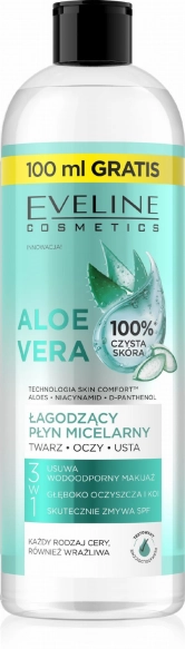 EVELINE Skin Comfort Łagodzący płyn micelarny Aloe Vera 3w1 500 ml