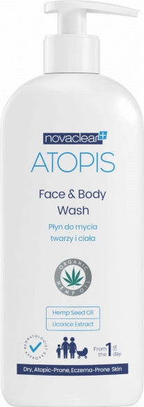 NOVACLEAR Atopis Płyn do mycia twarzy i ciała 500 ml