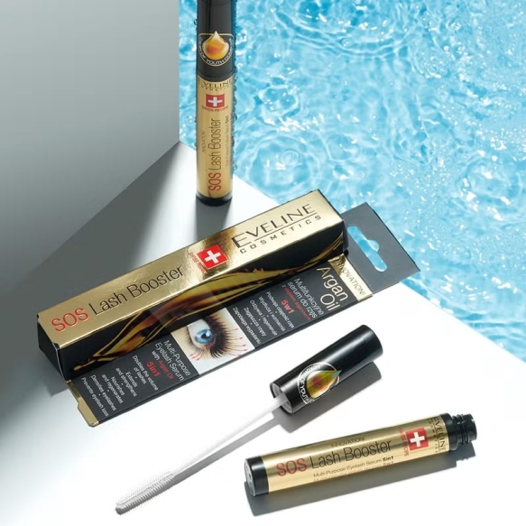Сыворотка для ресниц 5в1 с маслом аргании Eveline SOS Lash Booster, 10мл