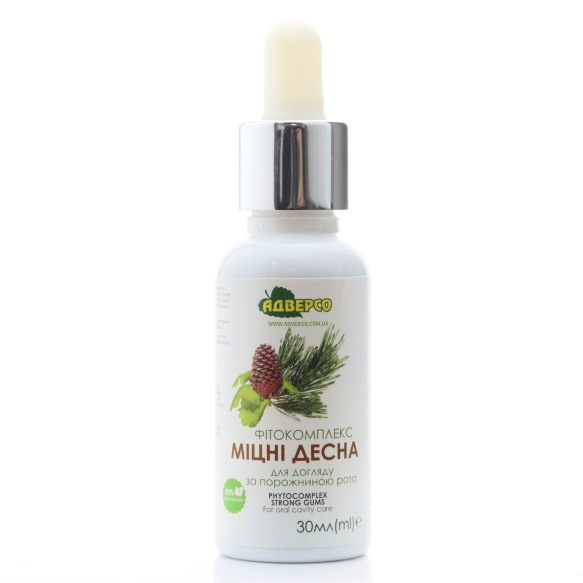 Preparat roślinny (fitokompleks) do pielęgnacji jamy ustnej „Mocne dziąsła”, Adverso, 30 ml