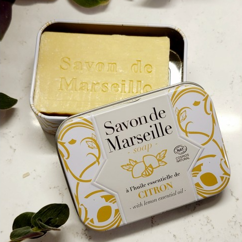 Mydło Marsylskie Cytrynowe w Metalowym Opakowaniu, 100g