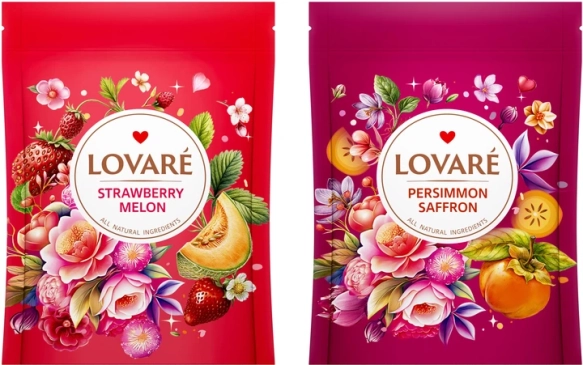 Zestaw Herbat Lovare liściasta w saszetkach SERCE, 34 Piramidki x 2g