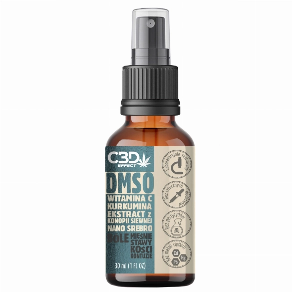 CBD Effect DMSO nano srebro spray z ekstraktem konopii i kurkumą, 30 ml