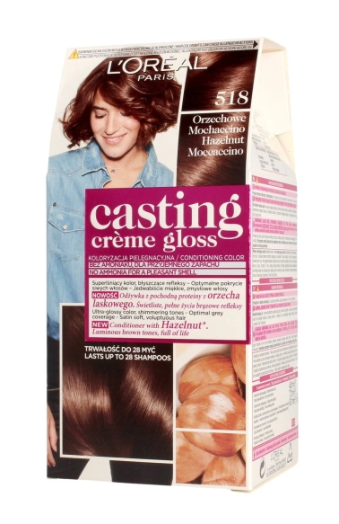 LOREAL Casting Creme Gloss Krem koloryzujący nr 518 Orzechowe Mochaccino  1op.