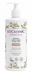 CLEANIC Cream & Fresh Łagodzące mydło kremowe w płynie do rąk i ciała Bawełna 500 ml